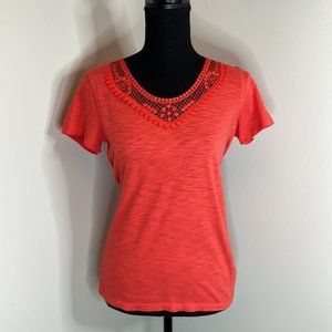 Old Navy Short Sleeve Crochet Lace Blouse - Never Worn